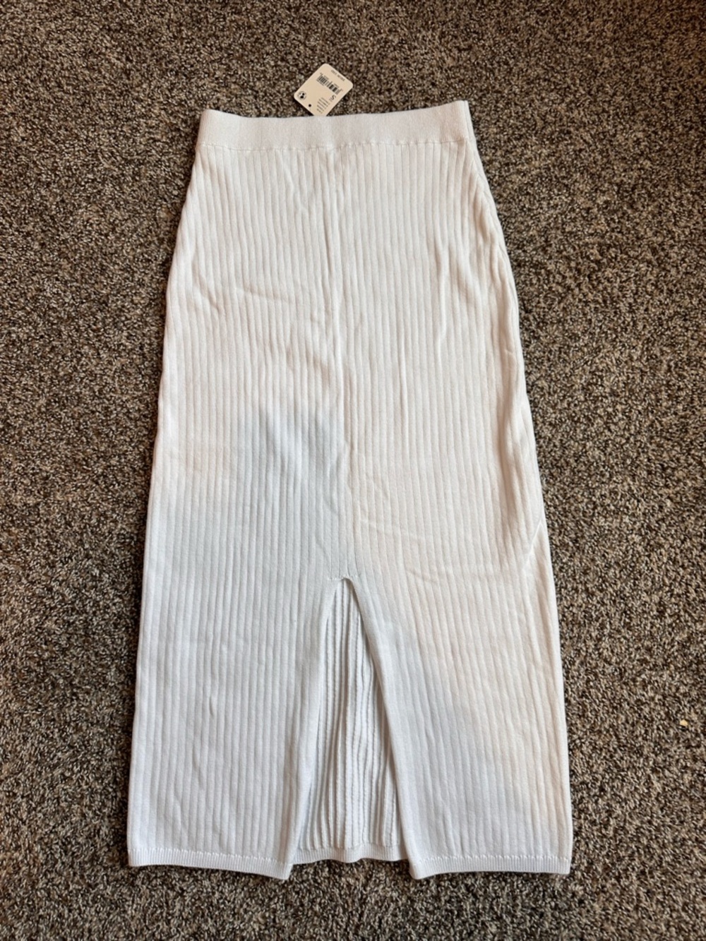 Free People Ribbed Midi Skirt in White - NWT - Picture 2 of 4